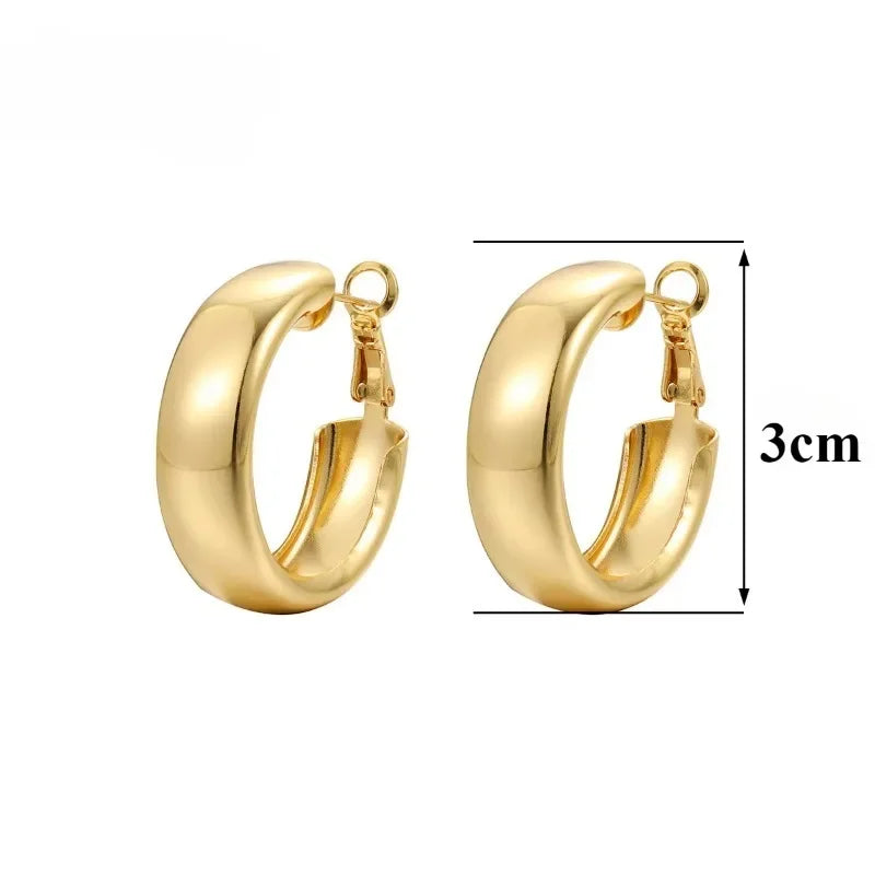 Fashion Geometric Big Circle Hoop Earrings for Women