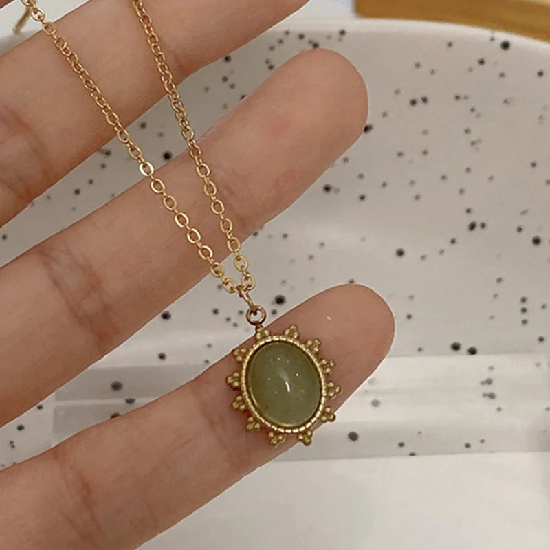 Natural Stone Pendant Necklace