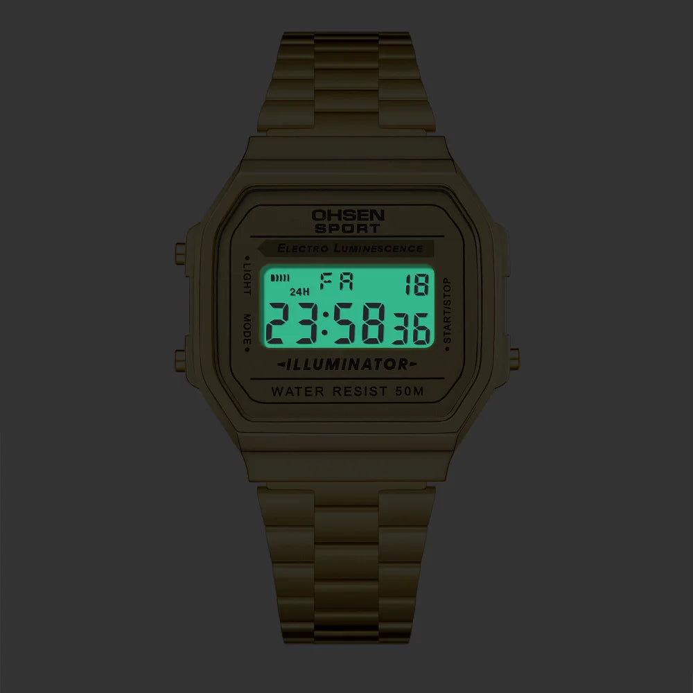 Digital Watches for Women Luxury Gold Ladies
