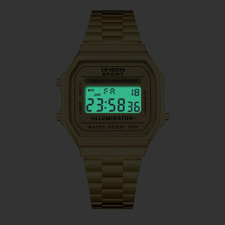 Digital Watches for Women Luxury Gold Ladies