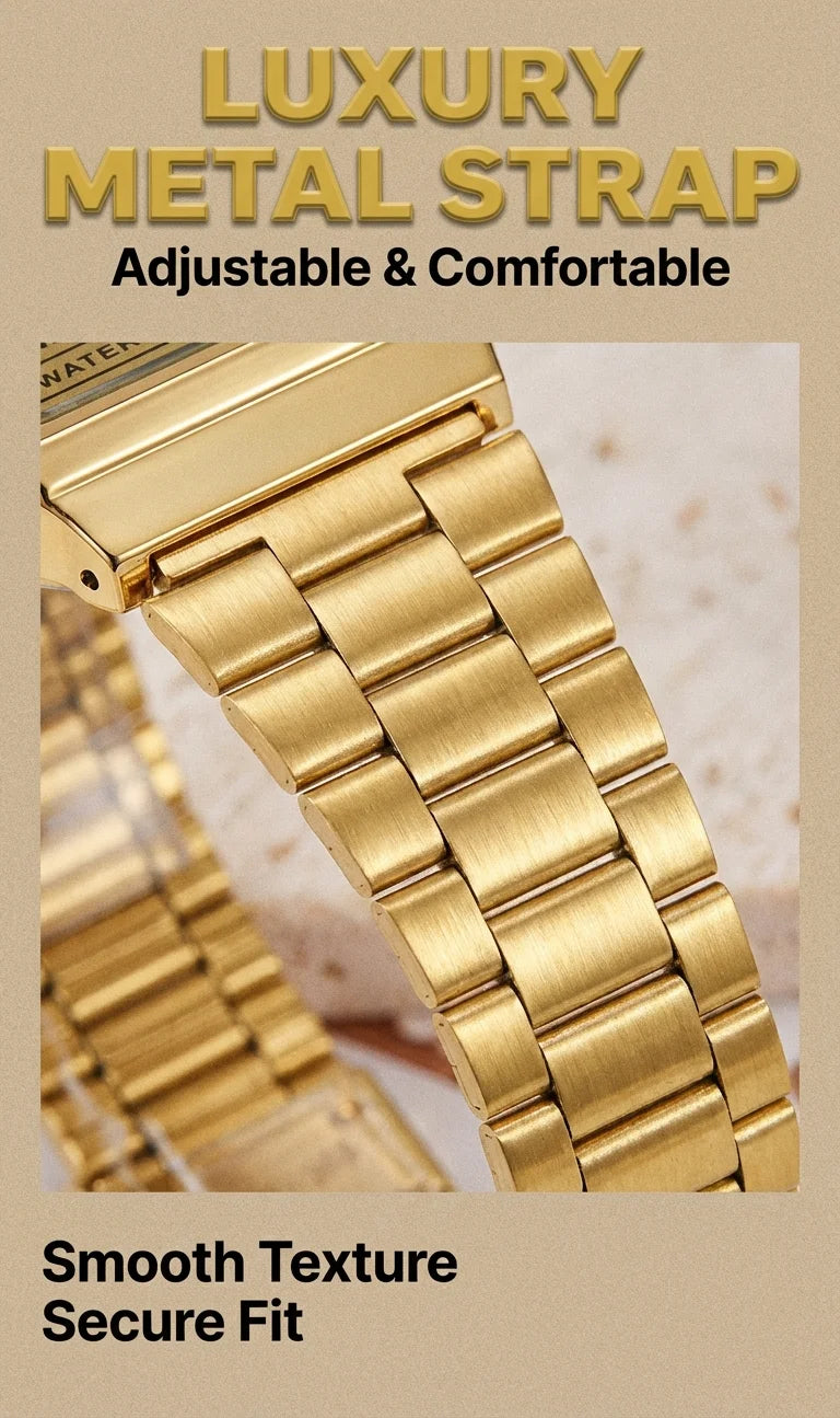 Digital Watches for Women Luxury Gold Ladies