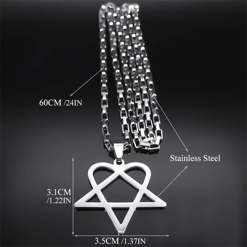 Star Heart Necklace for Women