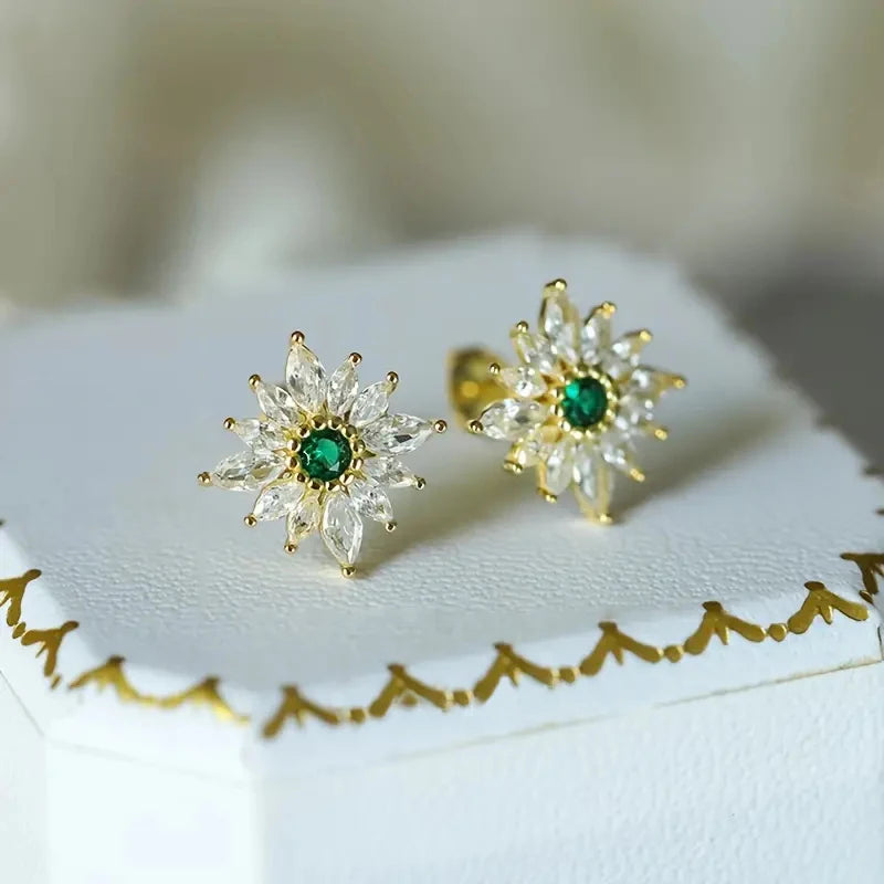 Huitan Sparkling Delicate Stud Earrings