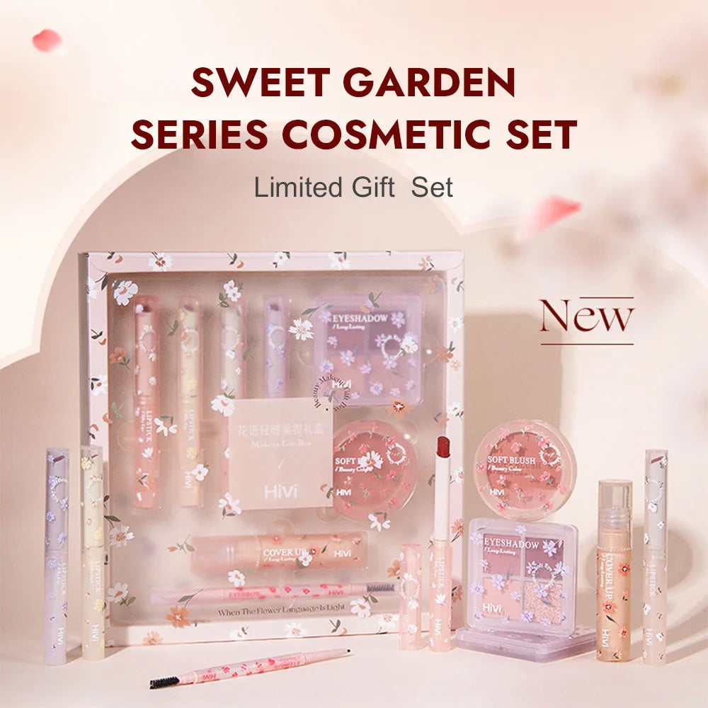 Beauty Set with Lipstick, Concealer, Eyeshadow, Eyebrow, and Blush Makeup