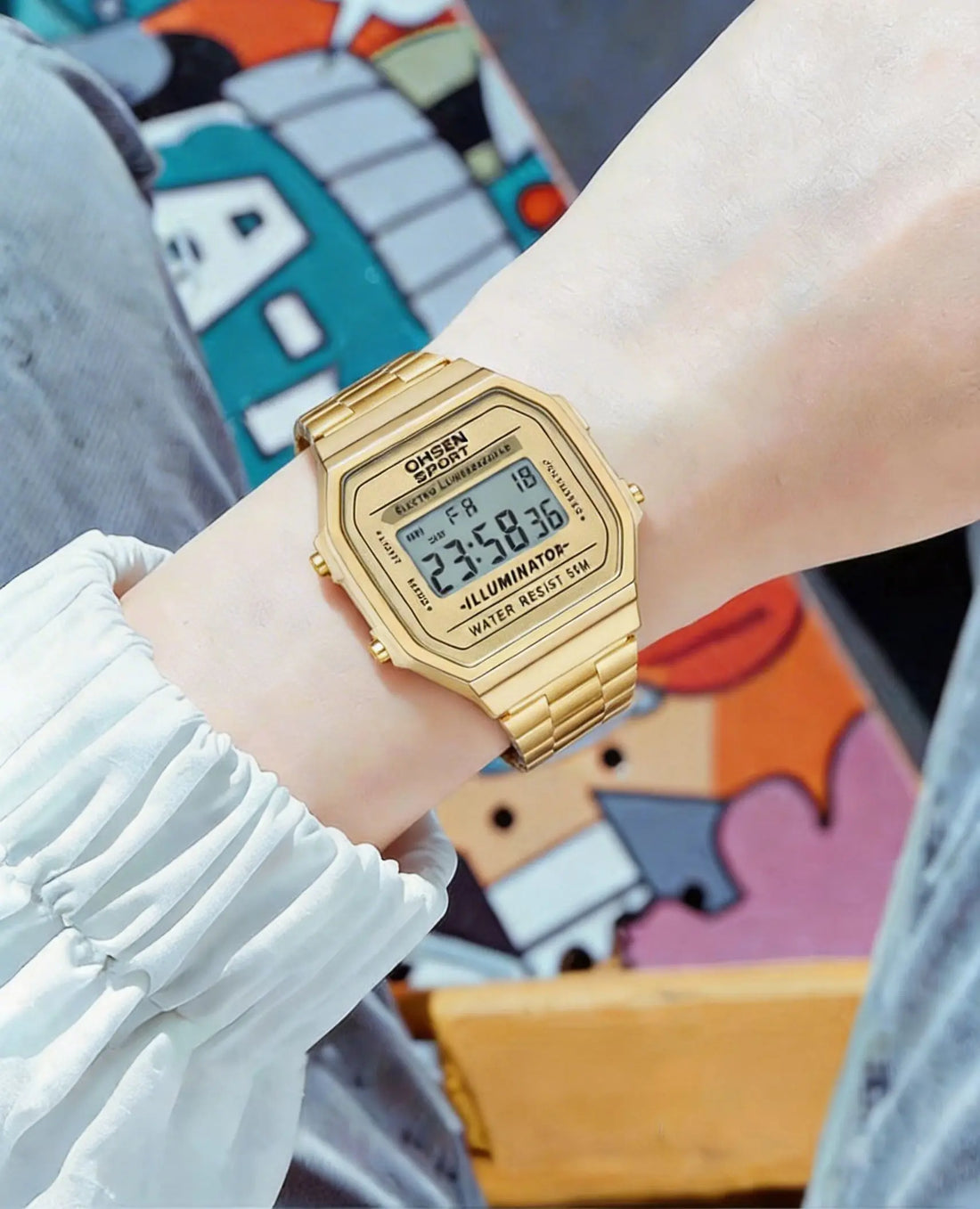 Digital Watches for Women Luxury Gold Ladies