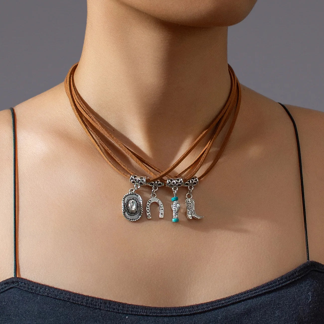 Multiple layered velvet women's necklace