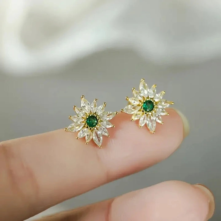 Huitan Sparkling Delicate Stud Earrings
