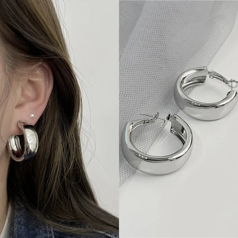 Fashion Geometric Big Circle Hoop Earrings for Women