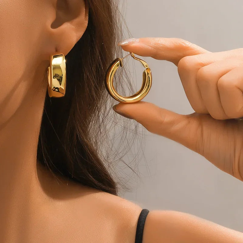 Fashion Geometric Big Circle Hoop Earrings for Women
