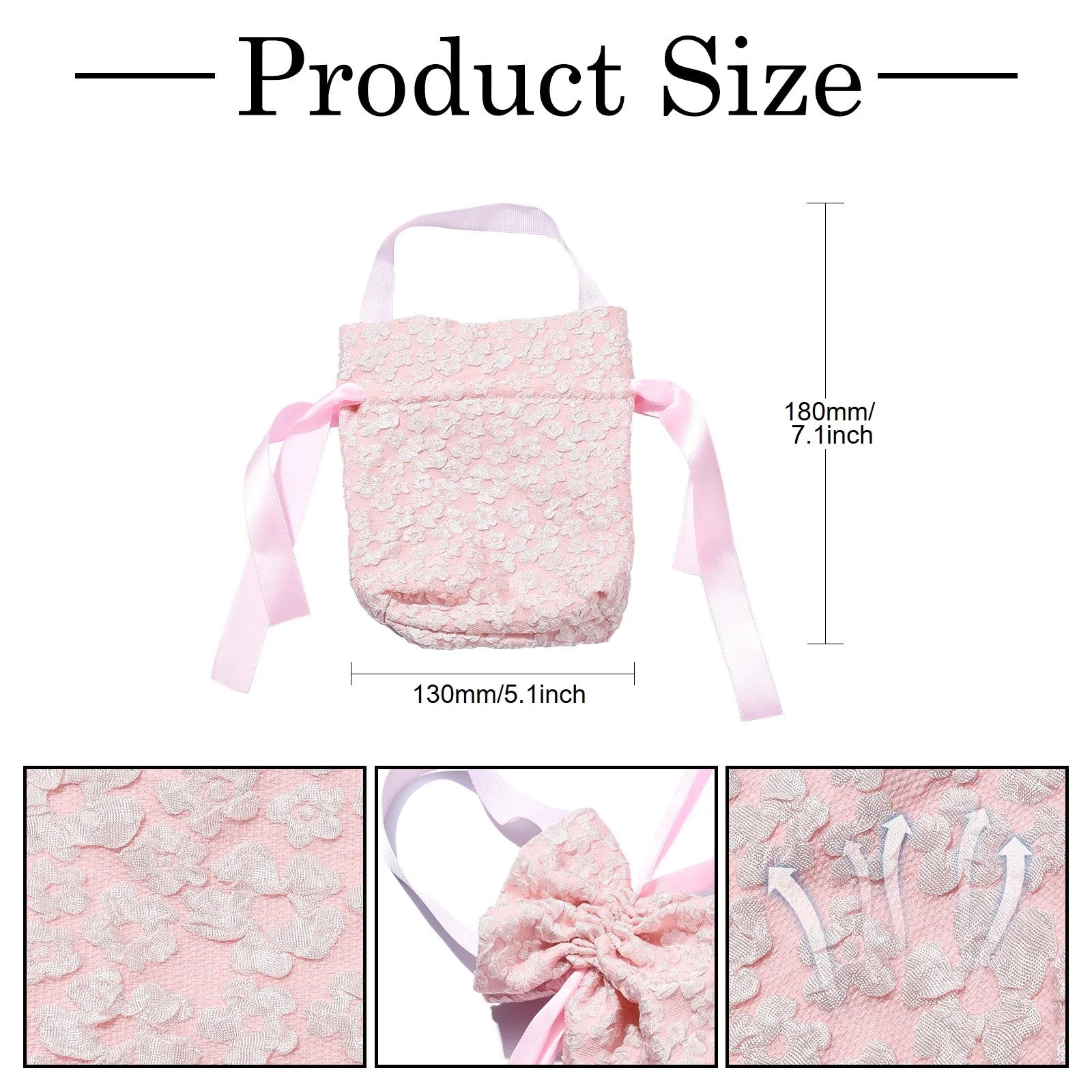 Blue Flower Drawstring Bags