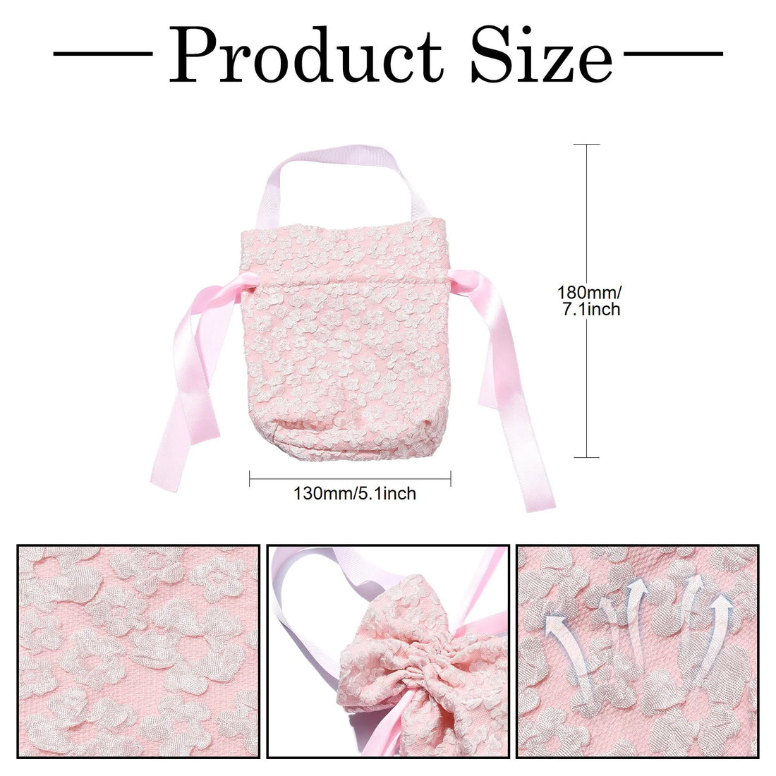 Blue Flower Drawstring Bags