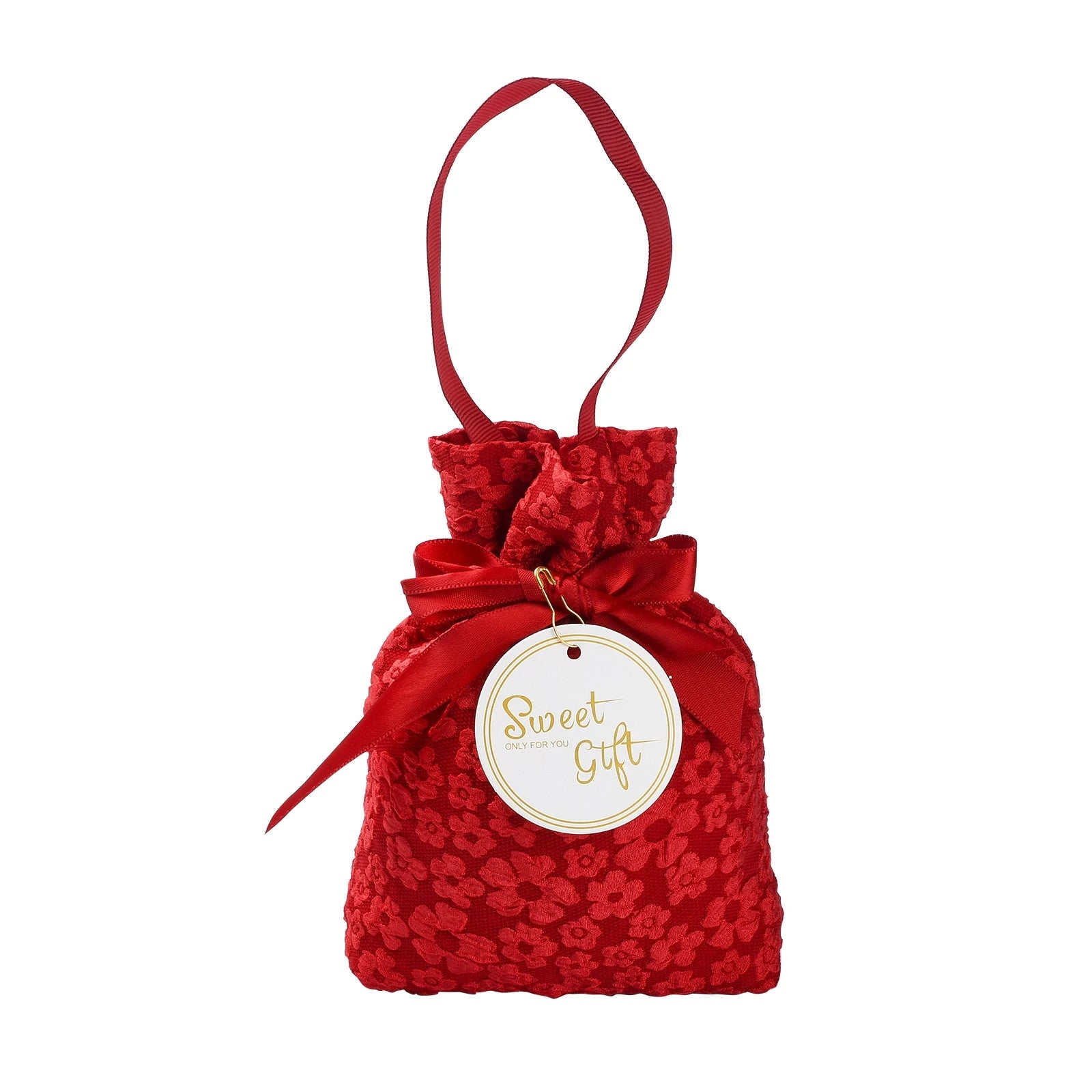 Blue Flower Drawstring Bags