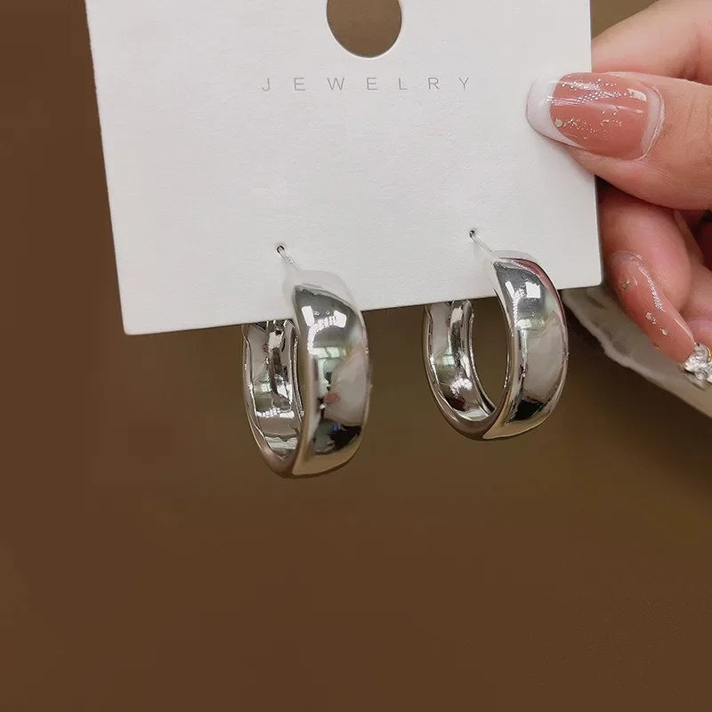 Fashion Geometric Big Circle Hoop Earrings for Women