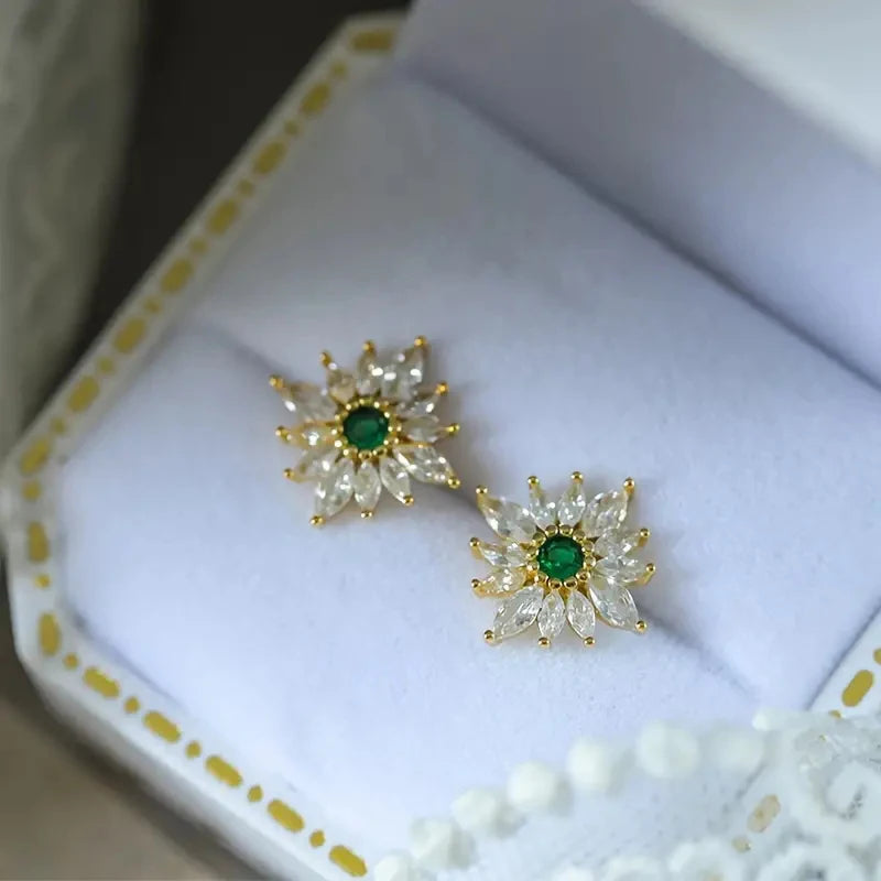 Huitan Sparkling Delicate Stud Earrings