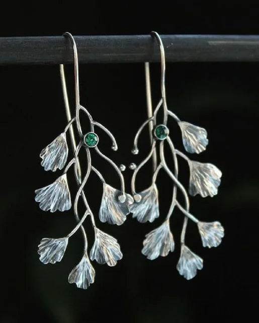 Vintage Silver Color Flower Earrings