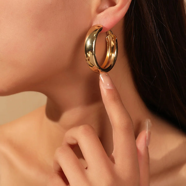 Fashion Geometric Big Circle Hoop Earrings for Women
