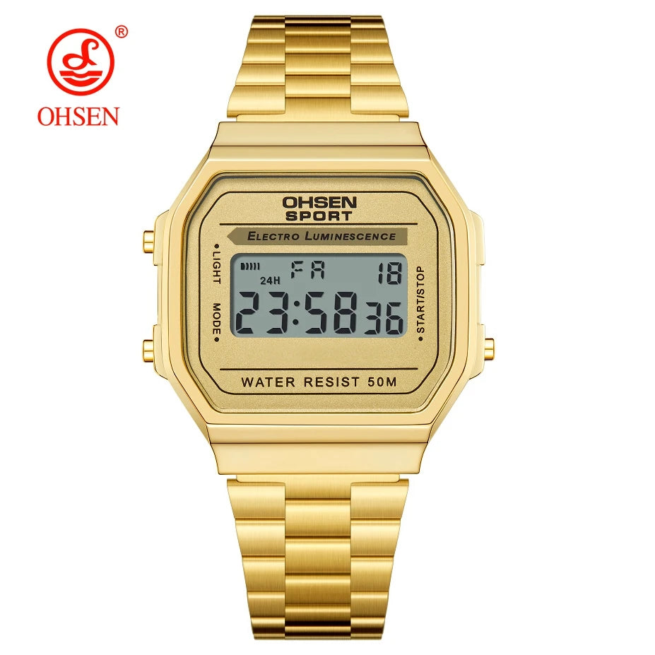 Digital Watches for Women Luxury Gold Ladies