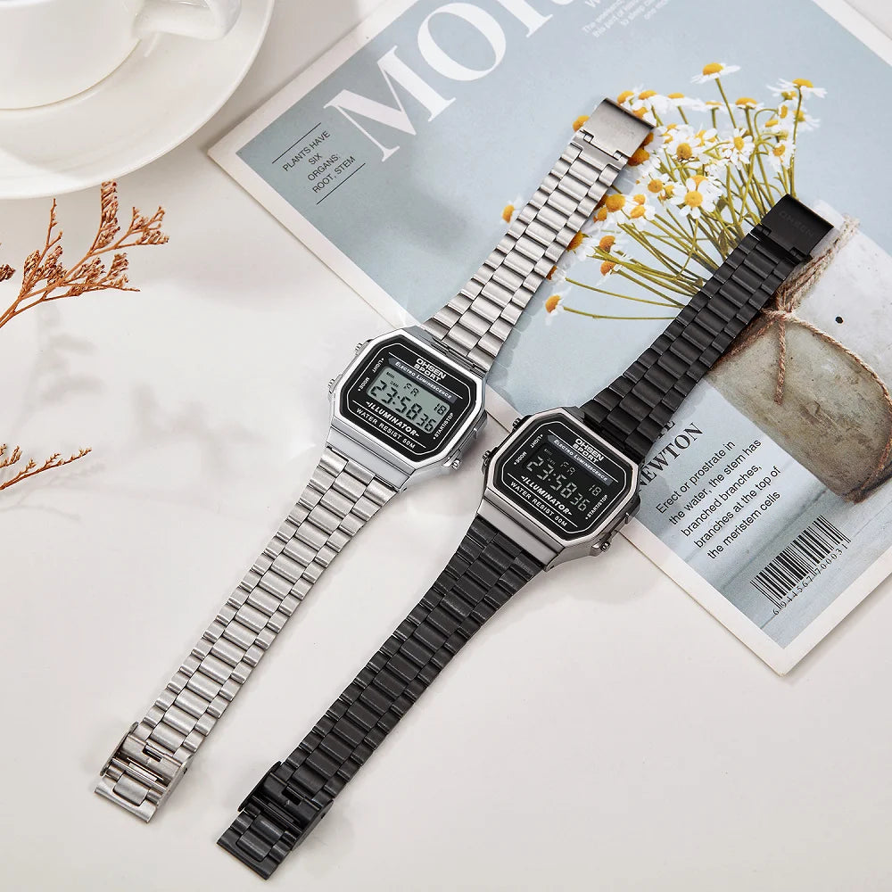 Digital Watches for Women Luxury Gold Ladies