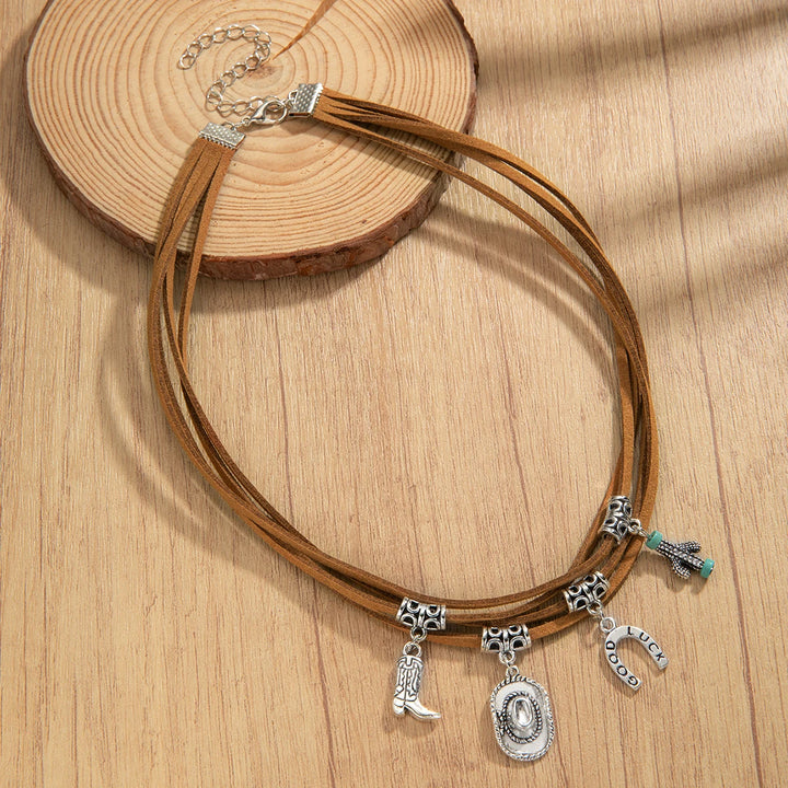 Multiple layered velvet women's necklace