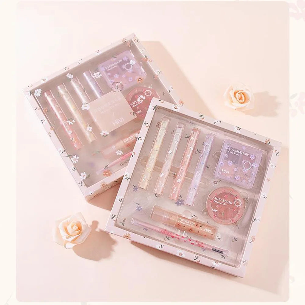 Beauty Set with Lipstick, Concealer, Eyeshadow, Eyebrow, and Blush Makeup