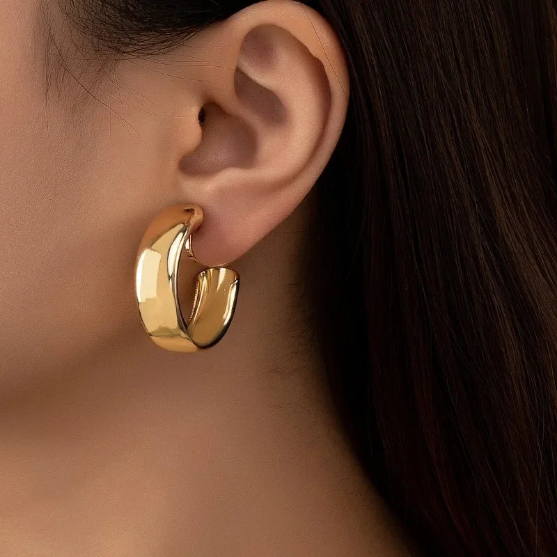 Fashion Geometric Big Circle Hoop Earrings for Women