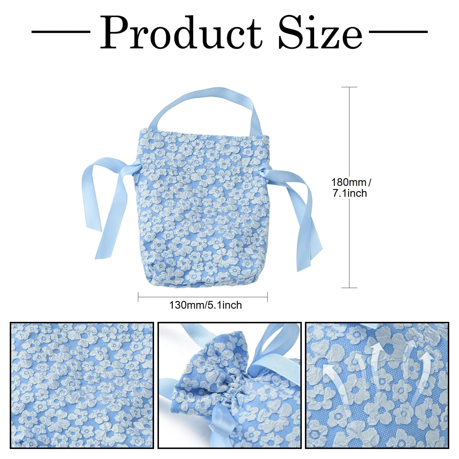 Blue Flower Drawstring Bags