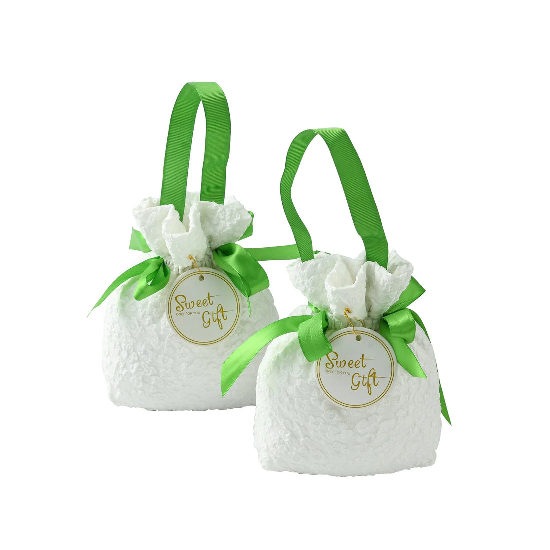 Blue Flower Drawstring Bags