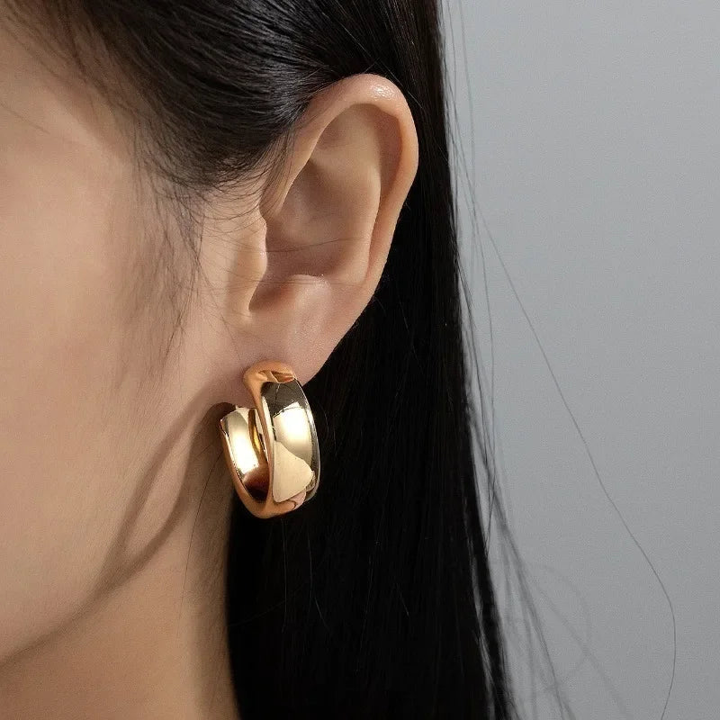 Fashion Geometric Big Circle Hoop Earrings for Women