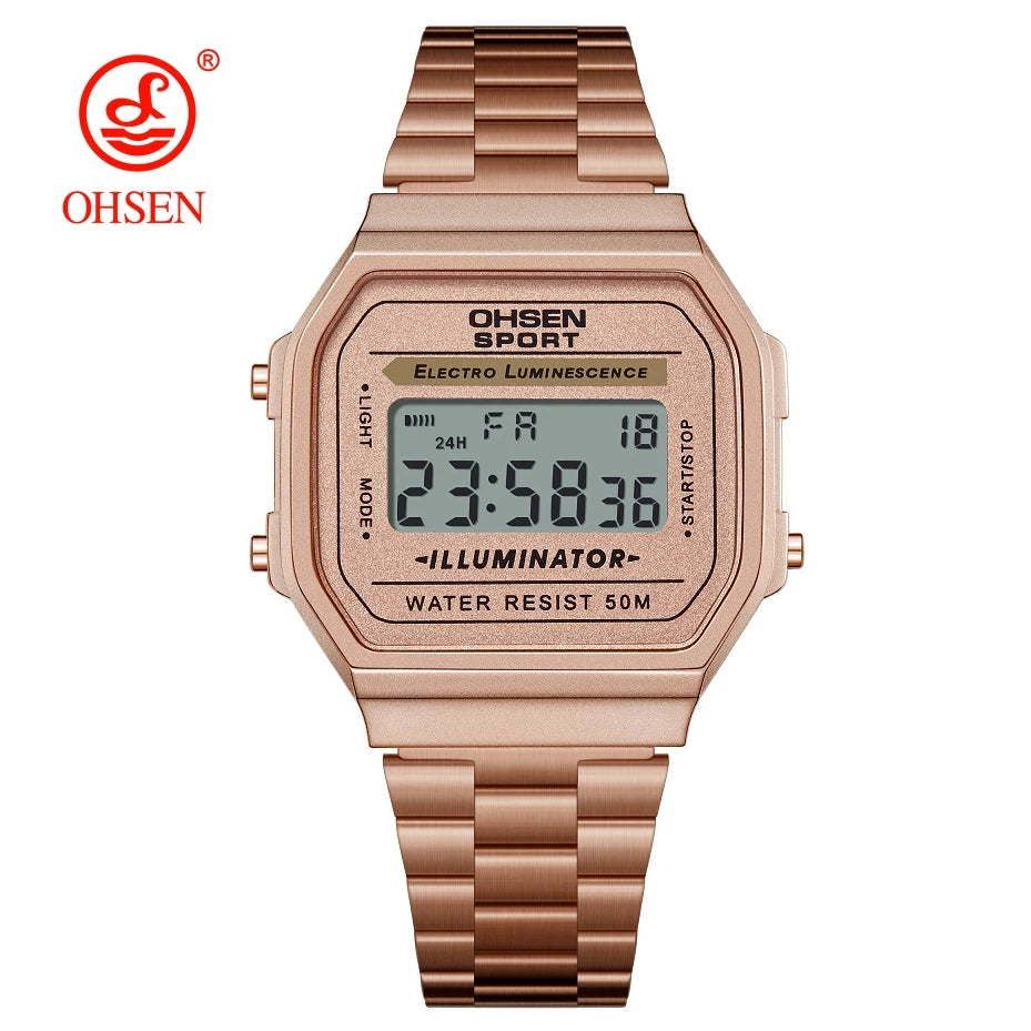 Digital Watches for Women Luxury Gold Ladies